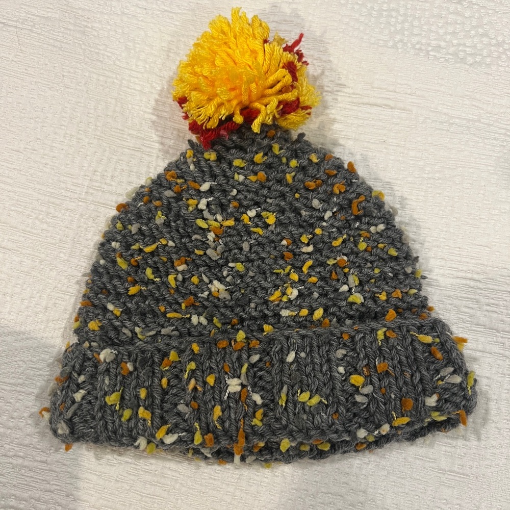 Handmade hat gray yellow multicolor. New